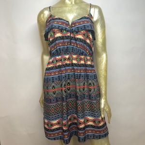 Tua Summer Dress Geometric Print Sz M